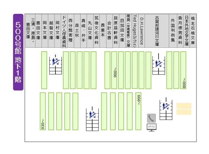 500号館B2Fのフロアマップ